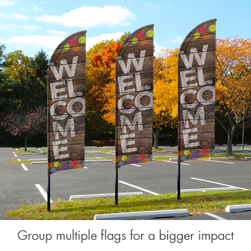Banners, Directional, Celestial Welcome Flag Banner, 2' x 8.5' 2