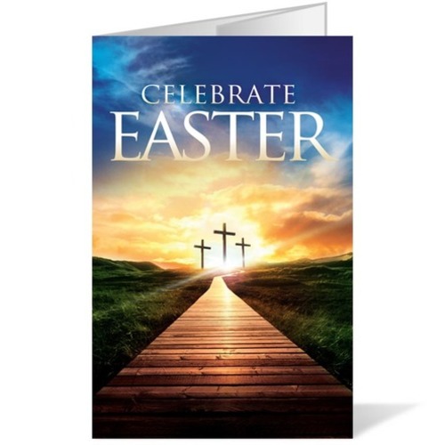 Bulletins, Easter, Easter Crosses Path  8.5 x 14, 8.5 x 14