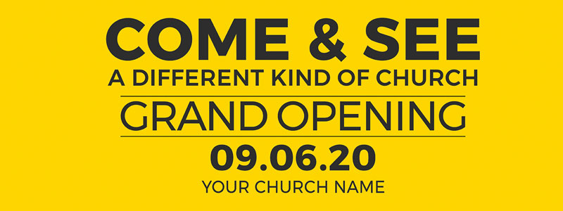 Banners, Events, Yellow Grand Opening, 3' x 8'