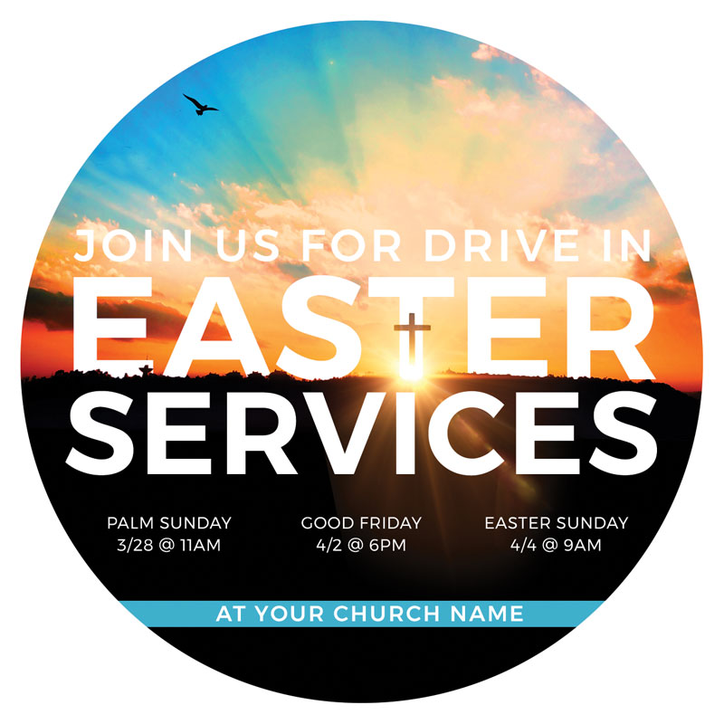 InviteCards, Easter, Drive In Easter Services, 4 Circle