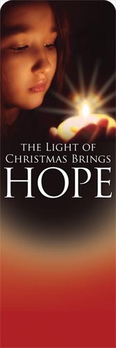 Banners, Christmas, Light Brings Hope, 2' x 6'