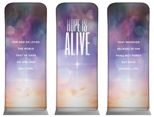 Banners, Easter, Hope Is Alive Triptych, 2'7 x 6'7