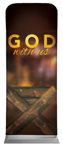 Banners, Christmas, God With Us Manger, 2'7 x 6'7