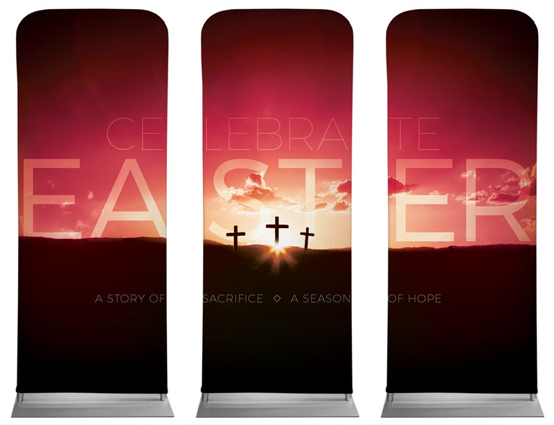 Banners, Spring - General, Celebrate Easter Crosses, 2'7 x 6'7