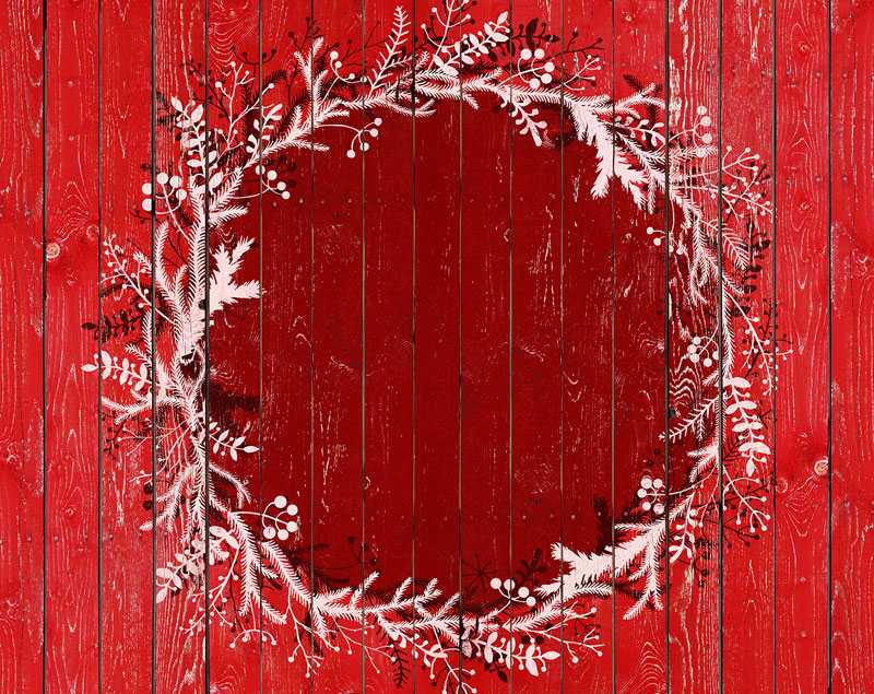 Banners, Christmas, Red Winter Wreath, 9'8 x 7'2