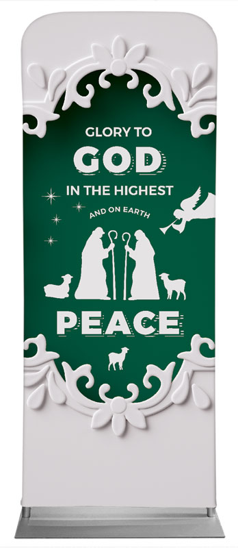 Banners, Christmas, Paper Cut Out Christmas Green, 2'7 x 6'7