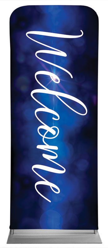 Banners, Christmas, Celebrate Christmas Blue Sparkle Welcome, 2'7 x 6'7