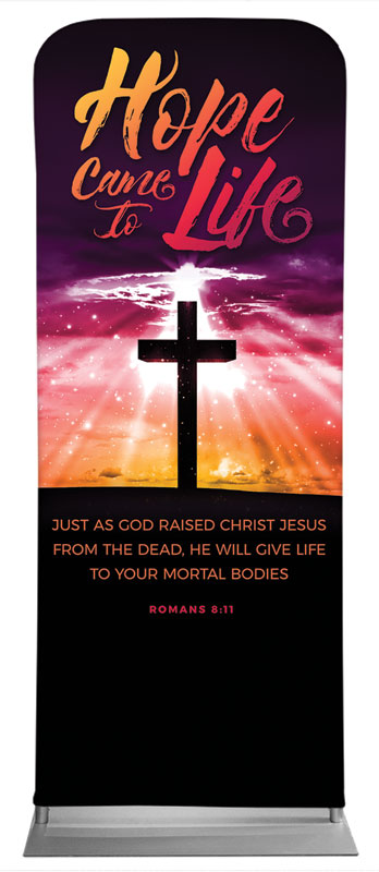 Banners, Easter, Hope Life Cross Scripture, 2'7 x 6'7