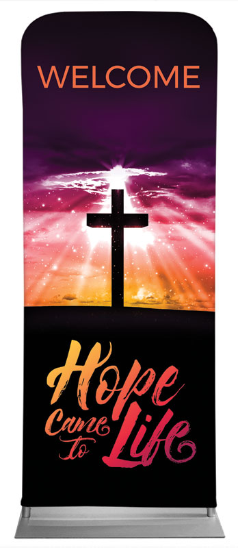 Banners, Easter, Hope Life Cross Welcome, 2'7 x 6'7