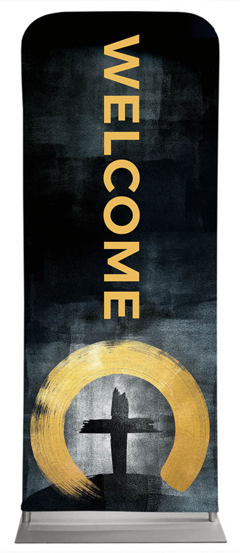 Banners, Easter, Hope Is Alive Gold Welcome, 2'7 x 6'7