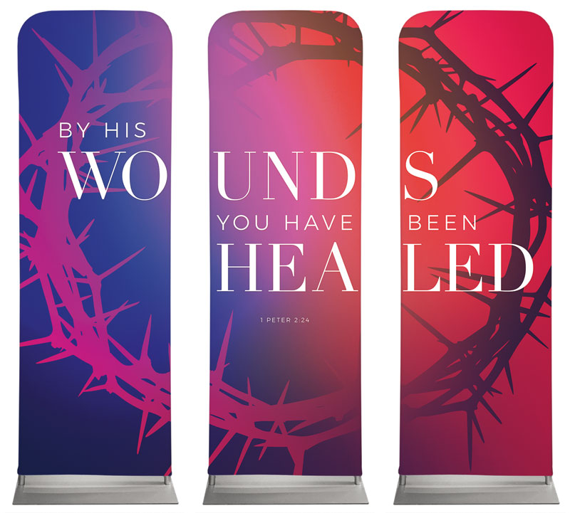 Banners, Easter, Celebrate Easter Crown Triptych, 2' x 6'
