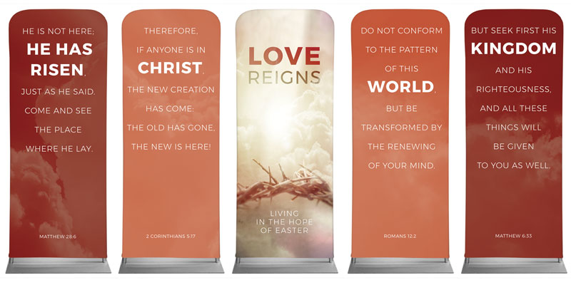 Banners, Easter, Love Reigns Set, 2'7 x 6'7