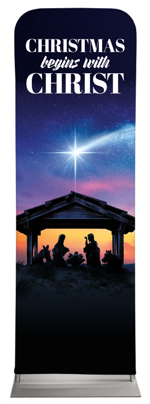 Banners, Christmas, Christmas Begins Star, 2' x 6'