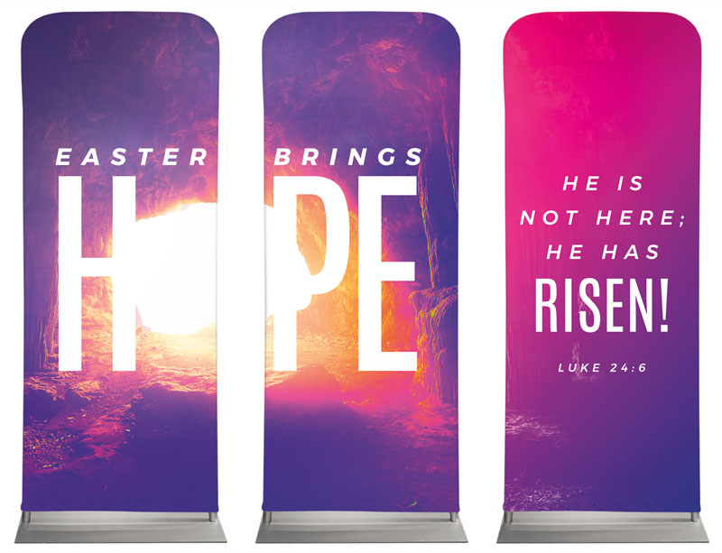 Banners, Easter, Easter Hope Tomb Triptych, 2'7 x 6'7