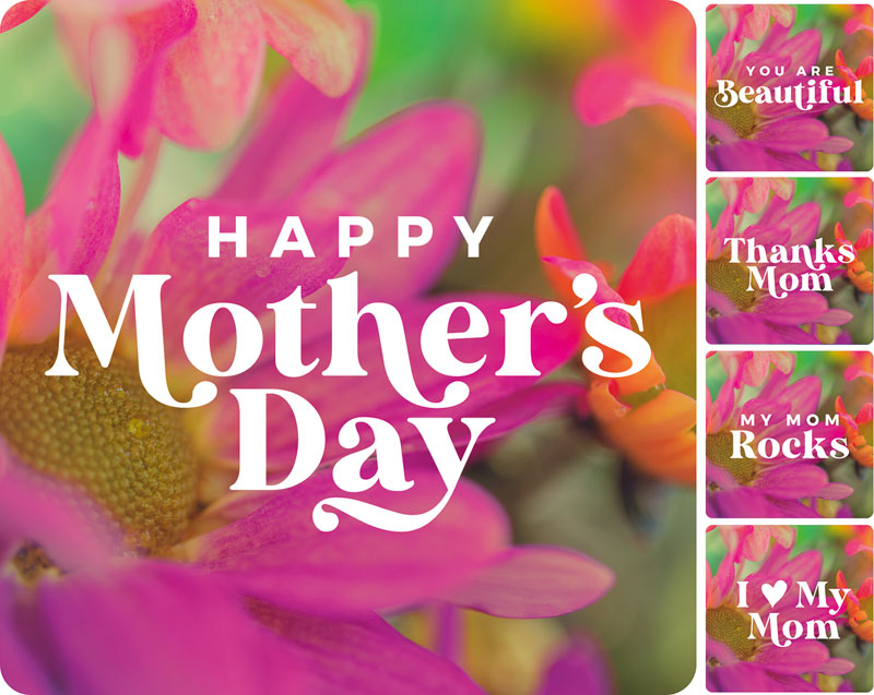 Handheld Signs, Spring - General, Mother's Day Bloom Set, 21 Square