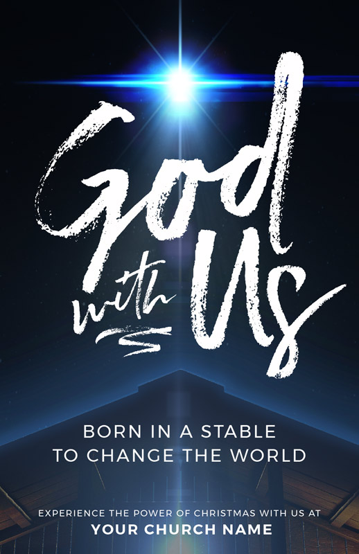 Church Postcards, Christmas, God With Us Stable, 5.5 X 8.5