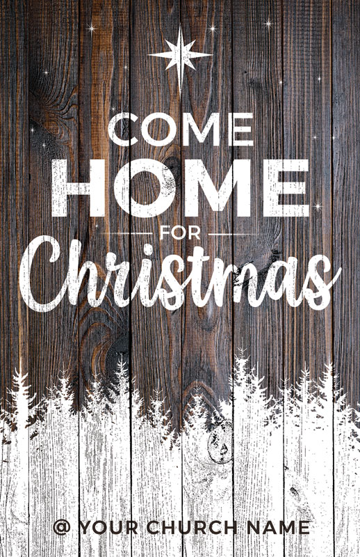 Church Postcards, Christmas, Dark Wood Christmas Come Home, 5.5 X 8.5