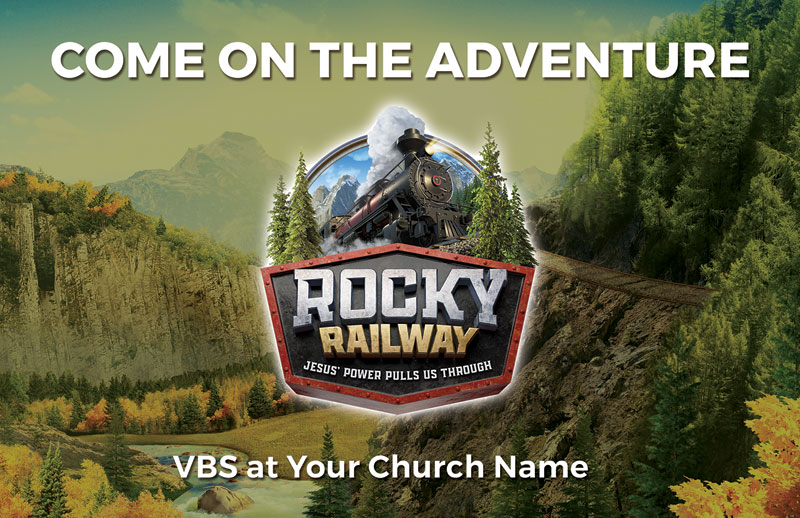 Church Postcards, VBS / Camp, Rocky Railway, 5.5 X 8.5