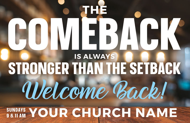 Church Postcards, Welcome Back, The Comeback, 5.5 X 8.5