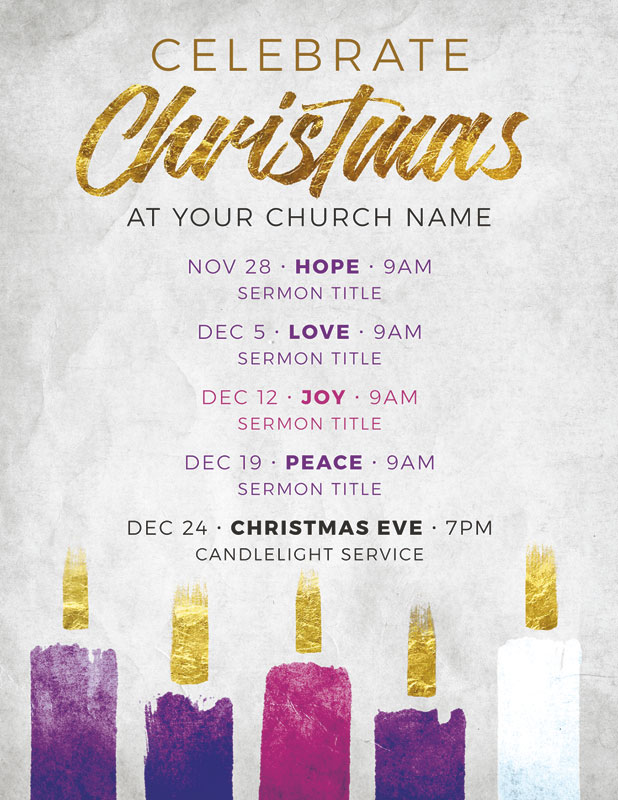 InviteCards, Christmas, Christmas Advent Candles, 4.25 x 5.5