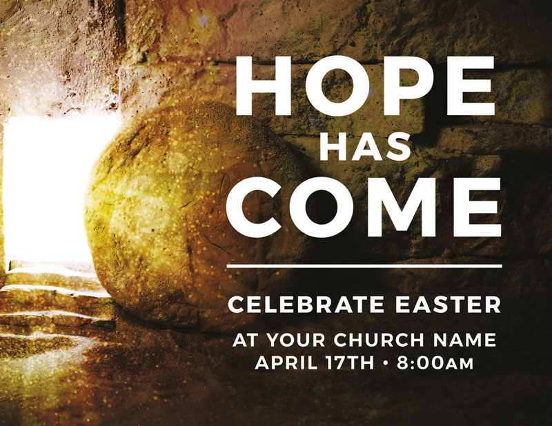 InviteCards, Easter, Hope Has Come Tomb, 4.25 x 5.5