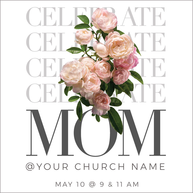 InviteCards, Mother's Day, Celebrate Mom Flowers, 3.75 x 3.75