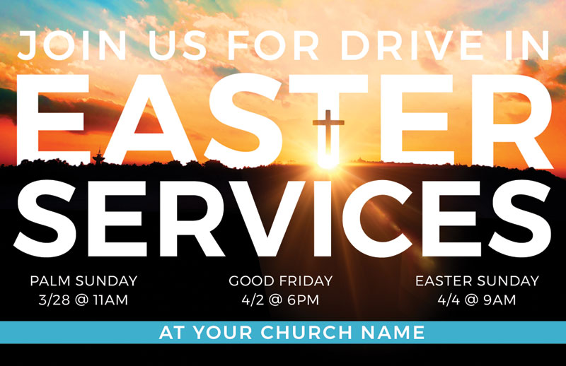 InviteCards, Easter, Drive In Easter Services, 4.25 x 2.75