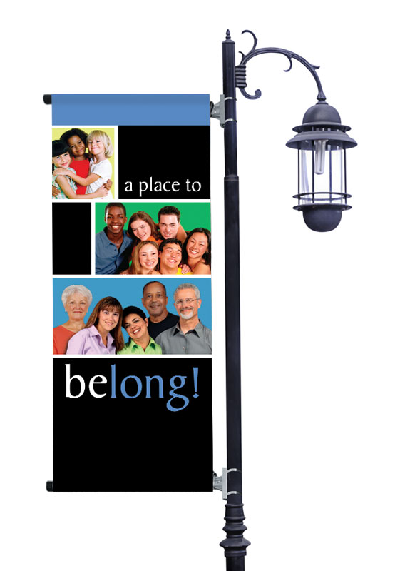 Banners, Church Theme, Belong , 2' x 5'