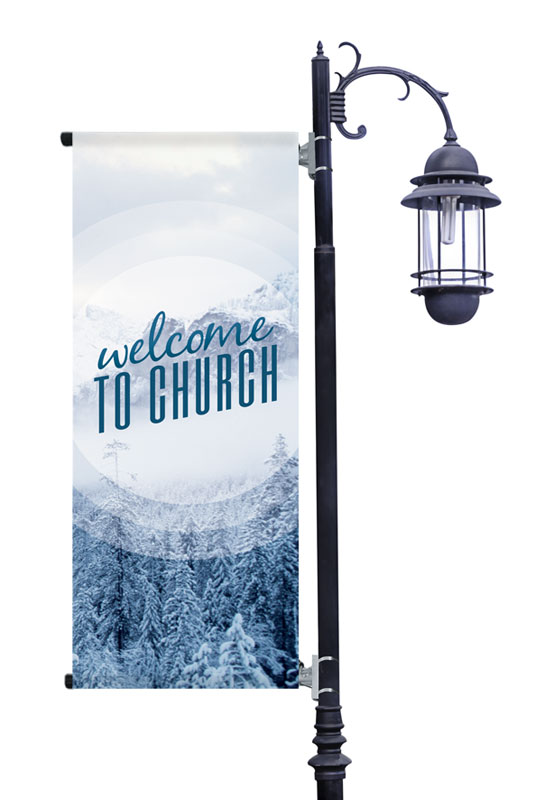 Banners, Winter - General, Season Welcome Snow, 2' x 5'