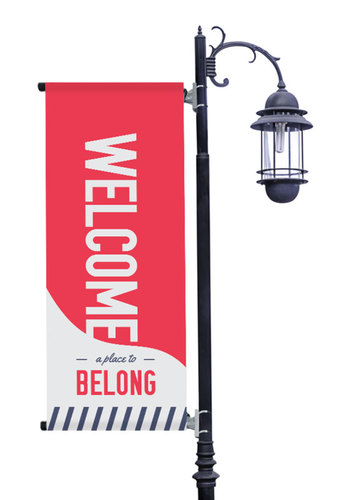Banners, Welcome, To Belong Red, 2' x 5'
