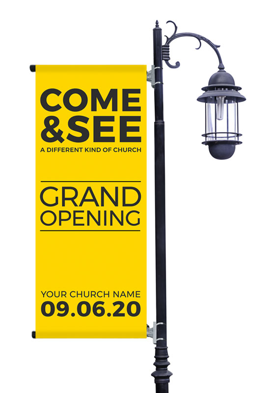 Banners, Events, Yellow Grand Opening, 2' x 5'