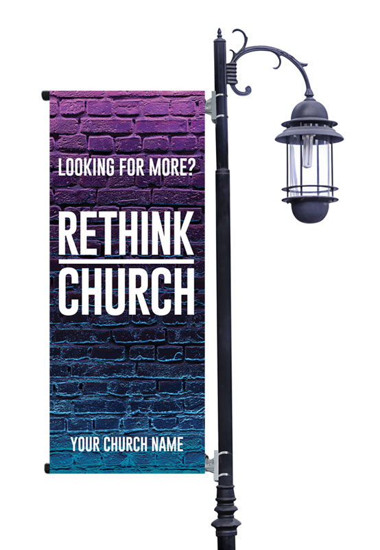 Banners, You're Invited, Rethink Church Bricks, 2' x 5'