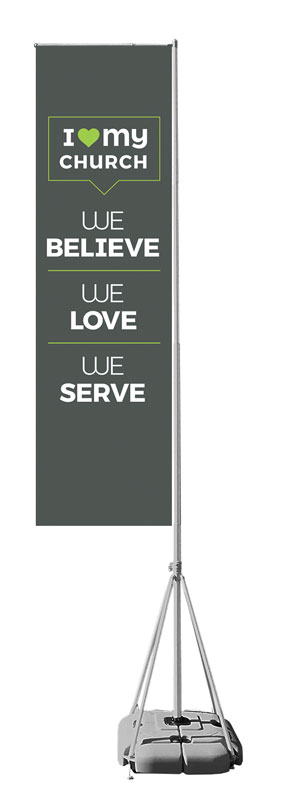 Banners, New Years, ILMC Believe Love Serve, 3.5' x 13'