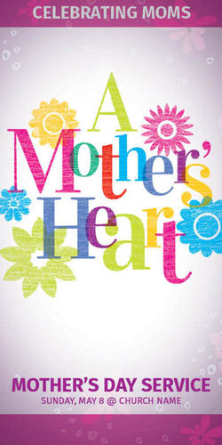Church Postcards, Mother's Day, A Mothers Heart 11 x 5.5 Oversize Postcard, 5.5 x 11