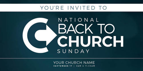 Church Postcards, Back To Church Sunday, Back to Church Sunday Logo, 5.5 x 11