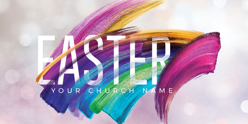 Church Postcards, Easter, Shimmer Stroke Easter, 5.5 x 11