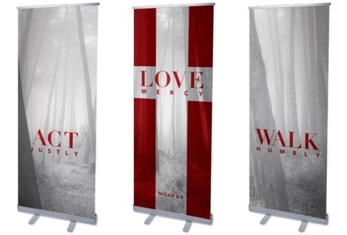 Banners, Scripture, Micah Mist , 2'7 x 6'7