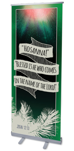 Banners, Easter, Hand Drawn Ribbon Palm Sunday, 2'7 x 6'7