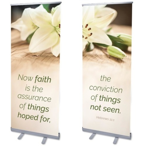 Banners, Easter, Faith Lilies Pair, 2'7 x 6'7