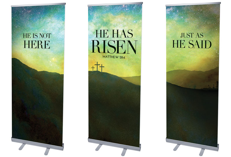 Banners, Easter, He Has Risen Matt 28:6, 2'7 x 6'7