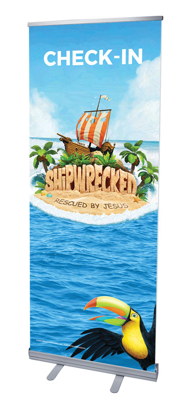 Banners, Summer - General, Shipwrecked Check In, 2'7 x 6'7