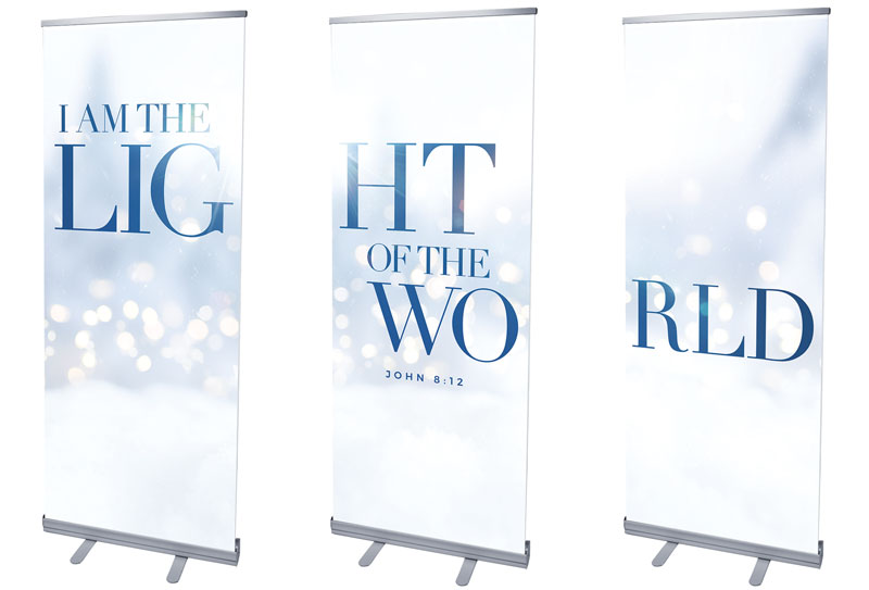 Banners, Christmas, Light Of The World Sparkle Triptych, 2'7 x 6'7