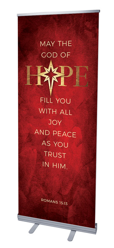 Banners, Christmas, Hope Is Born Star Scripture, 2'7 x 6'7