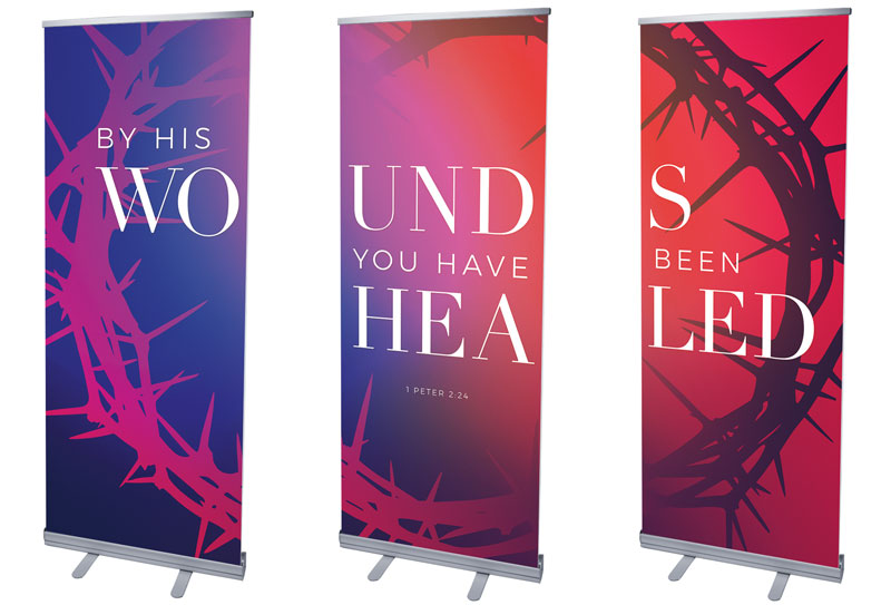Banners, Easter, Celebrate Easter Crown Triptych, 2'7 x 6'7