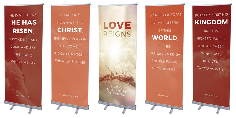 Banners, Easter, Love Reigns Set, 2'7 x 6'7