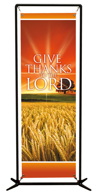 Banners, Fall - General, Give Thanks Lord, 2' x 6'