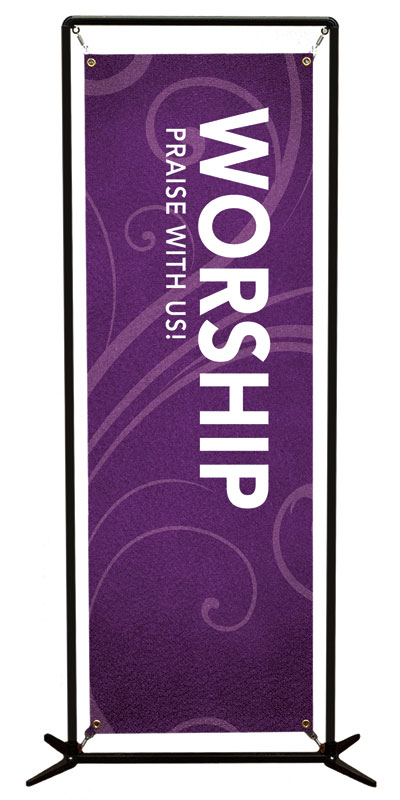 Banners, Purposes, Flourish Worship, 2' x 6'