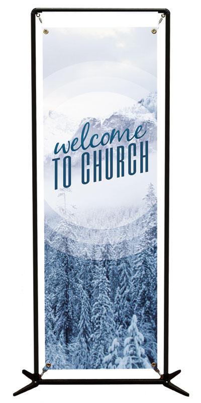 Banners, Winter - General, Season Welcome Snow, 2' x 6'