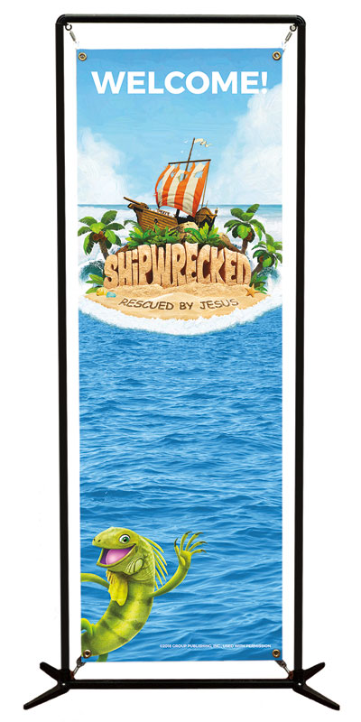 Banners, VBS / Camp, Shipwrecked Welcome, 2' x 6'