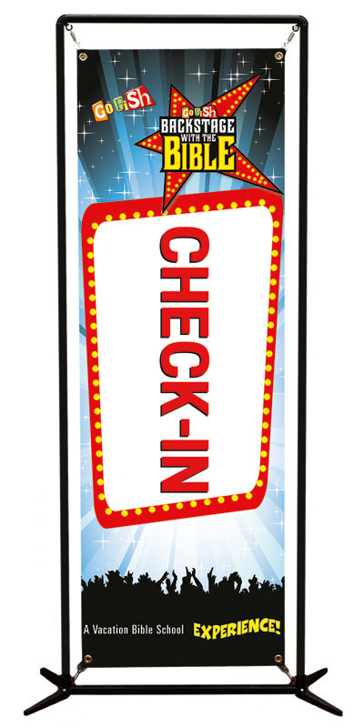Banners, Go Fish, Go Fish Backstage With The Bible Check-In, 2' x 6'